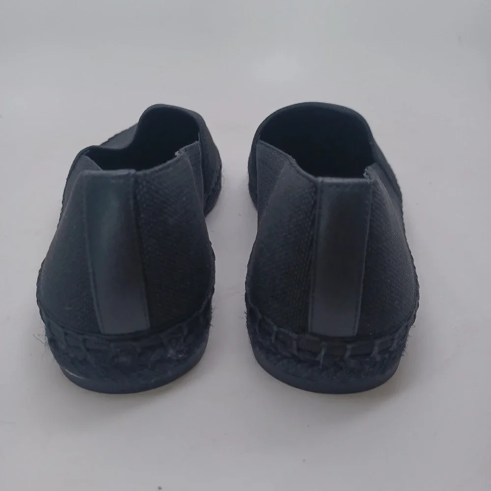 Banana Republic Womens Black Canvas Espadrille Flats Slip‎ On Shoes Size 7